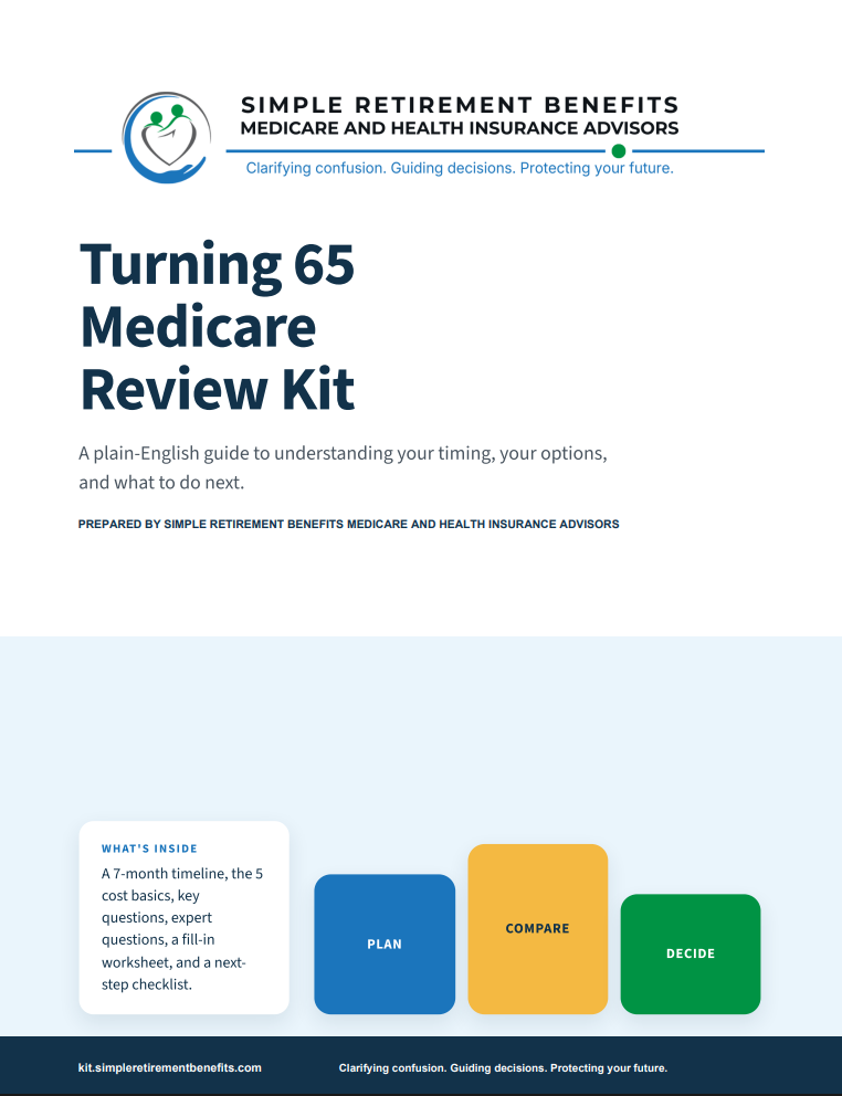 Cover of the Turning 65 Medicare Review Kit by Simple Retirement Benefits